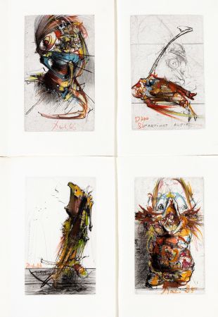 挿絵入り本 Dado - DES HIRONDELLES et de quelques oiseaux... Ex de tête, avec 4 gouaches originales.