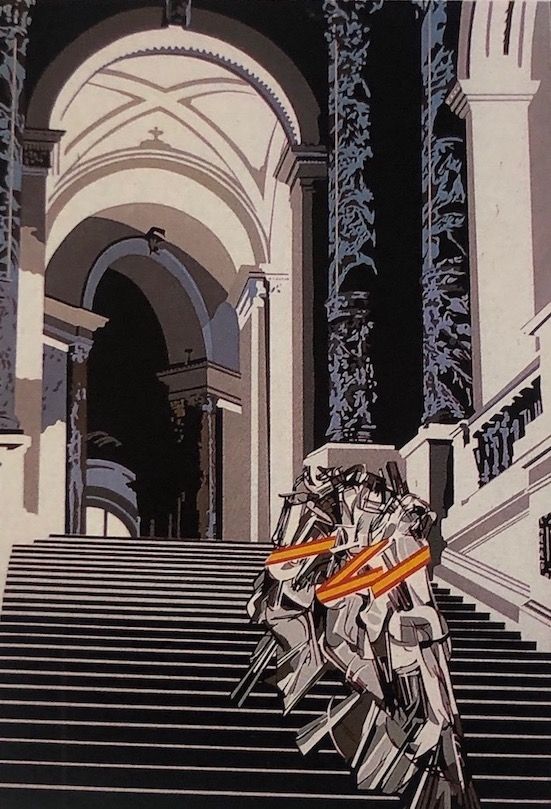 シルクスクリーン Equipo Cronica - Desnudo bajando la escalera