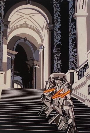 シルクスクリーン Equipo Cronica - Desnudo bajando la escalera