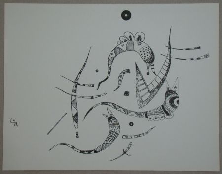リトグラフ Kandinsky - Dessin à la plume, 1938