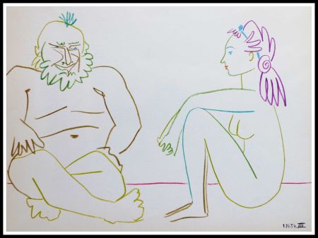 リトグラフ Picasso (After) - DESSINS DE VALLAURIS VII