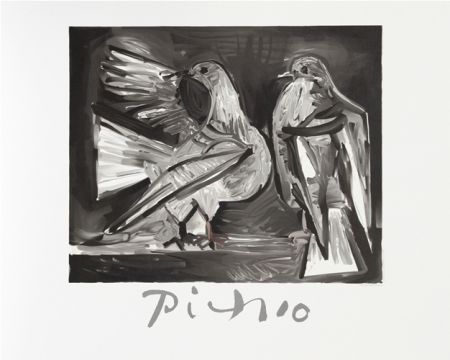 リトグラフ Picasso - Deux Pigeons