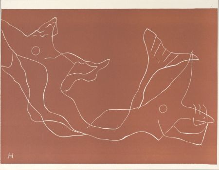 リノリウム彫版 Laurens - Deux sirènes, 1959