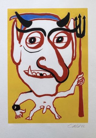 エッチングと　アクチアント Calder - Devil (portrait if Constantin Tacou)