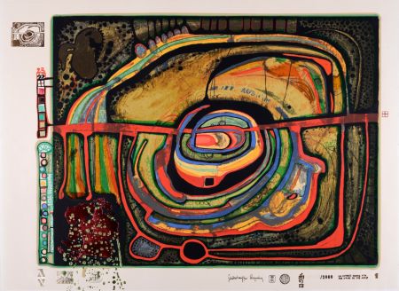リトグラフ Hundertwasser - Die fünfte Augenwaage, Plate 1, 1970-72