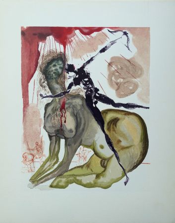 木版 Dali - Divine Comédie, Enfer 12, Le minotaure