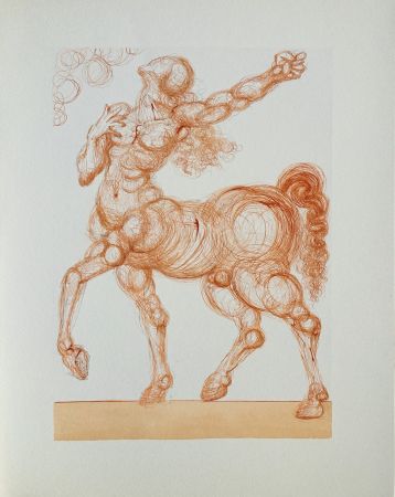 木版 Dali - Divine Comédie, Enfer 25, Le centaure