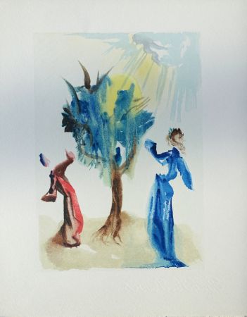 木版 Dali - Divine Comédie, Purgatoire 24, L'arbre du châtiment