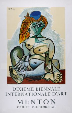 リトグラフ Picasso (After) - Dixième Biennale Internationale d'Art, Menton, 1974