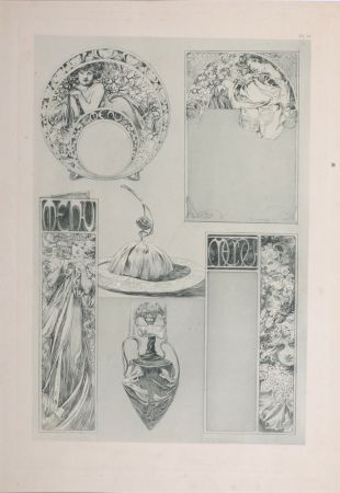 リトグラフ Mucha - Documents Décoratifs - PLATE 34, 1902 