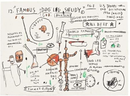 シルクスクリーン Basquiat - Dog Leg Study