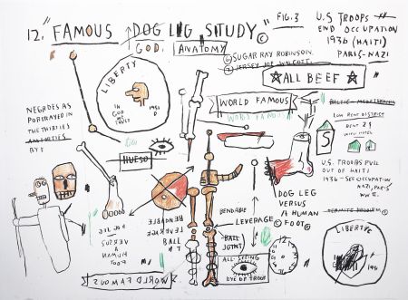 シルクスクリーン Basquiat - Dog Leg Study