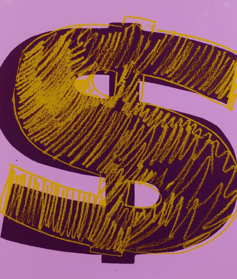 シルクスクリーン Warhol - Dollar Sign, Orange (FS II.276)