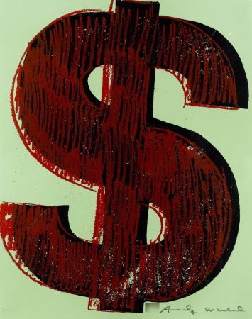 シルクスクリーン Warhol - Dollar Sign, Red (FS II.274)