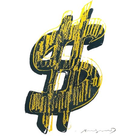 シルクスクリーン Warhol - Dollar Sign, Yellow (FS II.278)