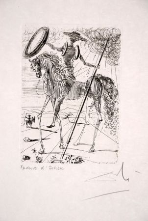 エッチング Dali - Don Quichotte - Don Quixote (suite Cinq Portraits espagnols - Five Spanish Immortals)