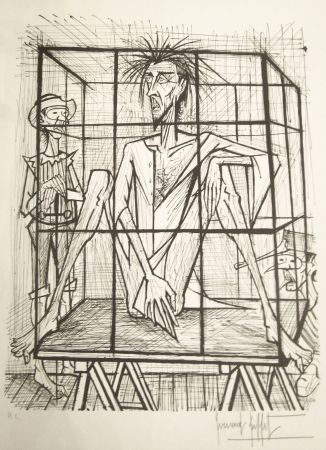 リトグラフ Buffet - Don Quichotte en cage