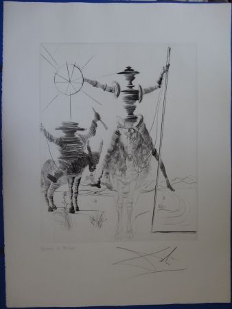 エッチング Dali - Don Quichotte & Sancho Panza