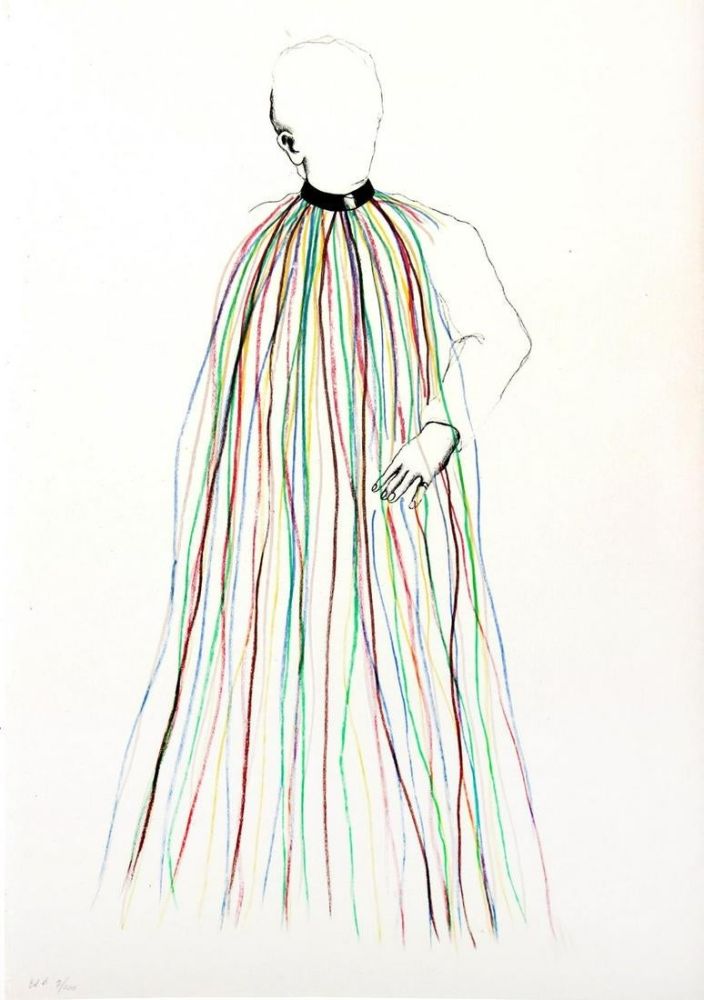 リトグラフ Dine - Dorian Gray in Multi-Colored Vinyl Stripe Cape