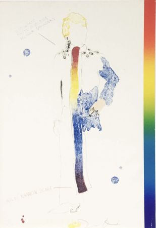 リトグラフ Dine - Dorian Gray in Multi Rainbow Scarf
