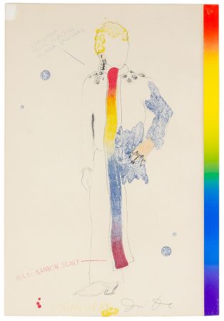 リトグラフ Dine - Dorian Gray with Rainbow Scarf