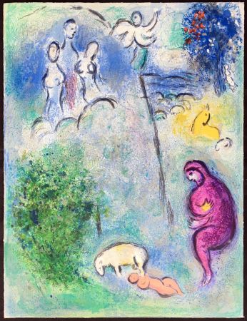 リトグラフ Chagall - DÉCOUVERTE DE CHLOÉ PAR DRYAS (de la Suite Daphnis & Chloé, 1961)