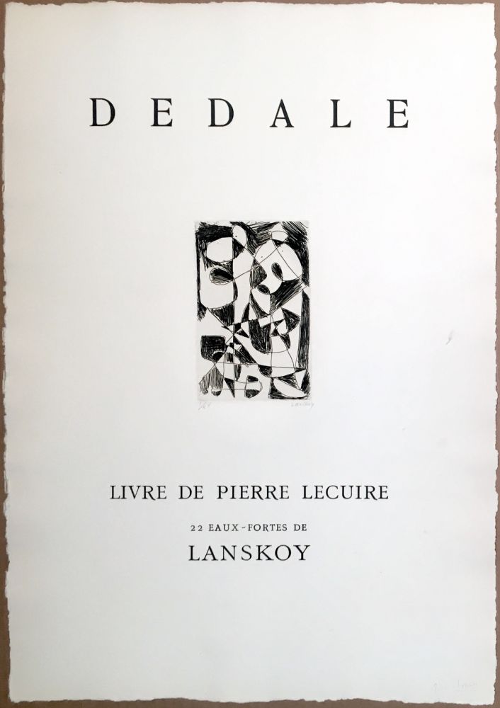 彫版 Lanskoy - DÉDALE. Affiche originale gravée. Livre de Pierre Lecuire (1960)