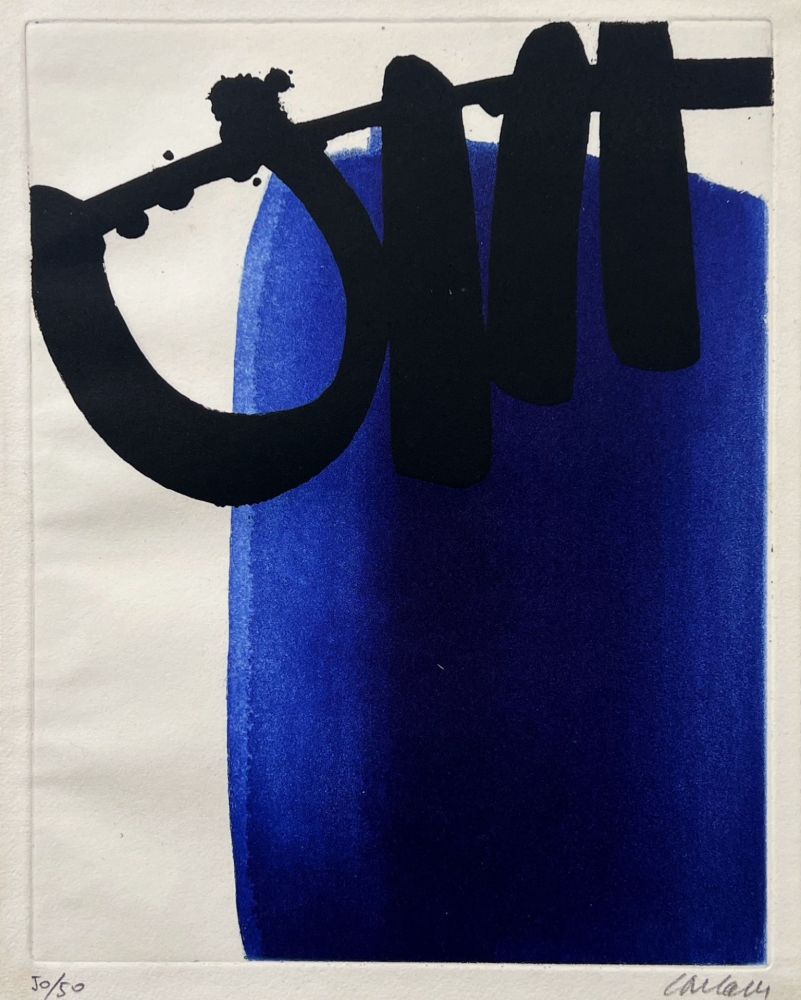 エッチングと　アクチアント Soulages - Eau-forte XXI 