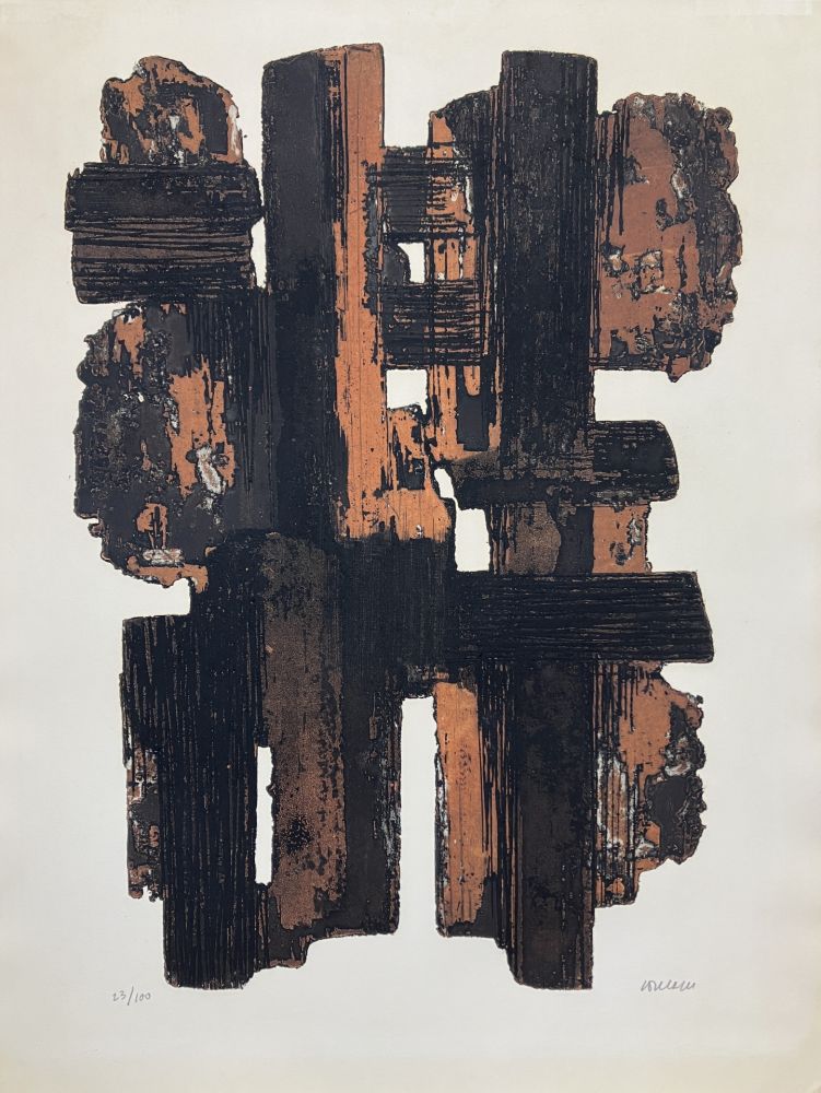 エッチング Soulages - Eau forte IX, 1957