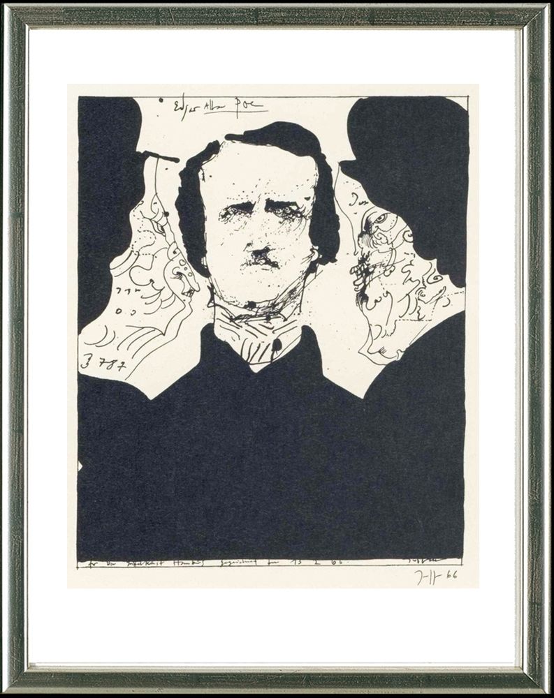 リトグラフ Janssen - Edgar Allen Poe, 13.2.1966