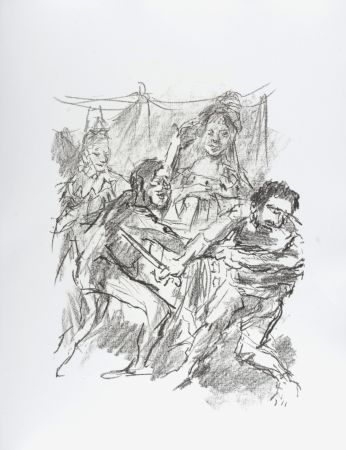リトグラフ Kokoschka - Edgar and Edmund fight , 1963