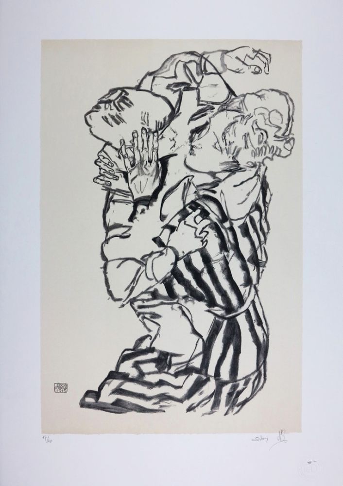 リトグラフ Schiele - EDITH SCHIELE and nephew / EDITH SCHIELE und Neffe / EDITH SCHIELE & son neveu - 1915