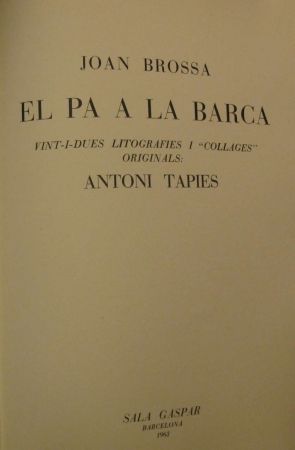 挿絵入り本 Tàpies - El Pa à la Barca