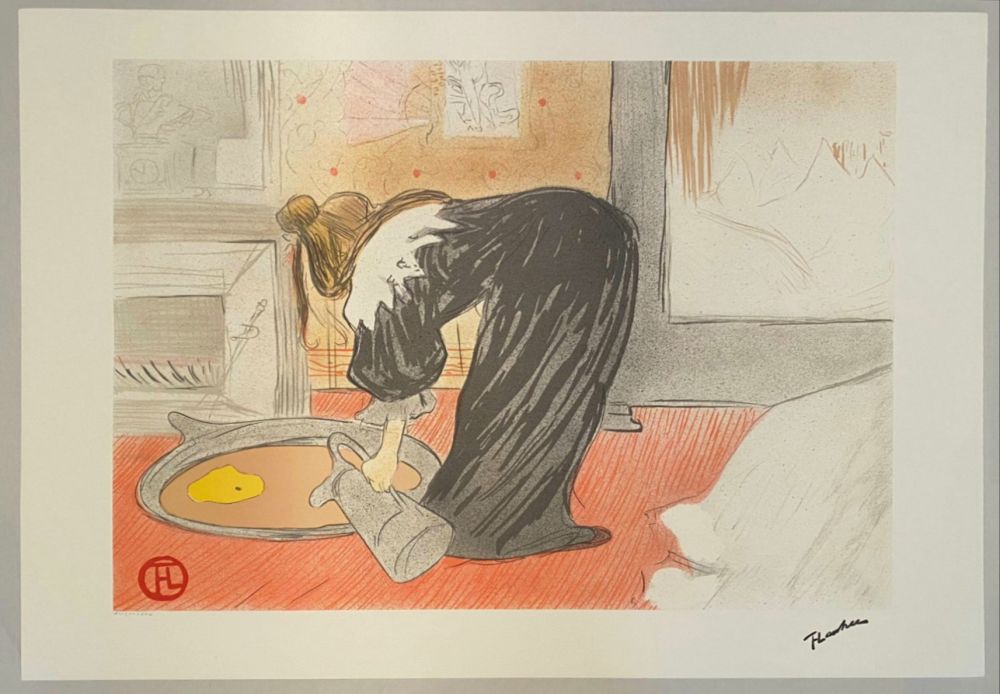 リトグラフ Toulouse-Lautrec - Elles, femme au tub