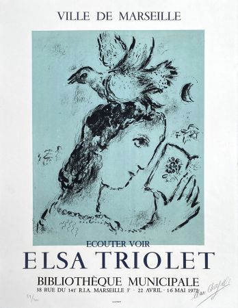 リトグラフ Chagall - Elsa Triolet - Ecouter voir