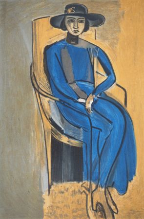 リトグラフ Matisse - Elégante en robe bleu (Madame Greta Prozor)