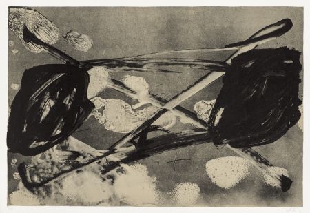 リトグラフ Tàpies - Empreinte barrée 