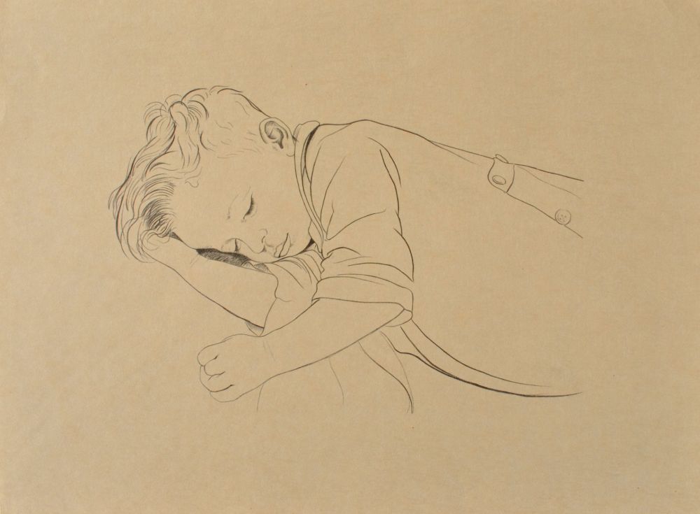 彫版 Sauer - Enfant endormi