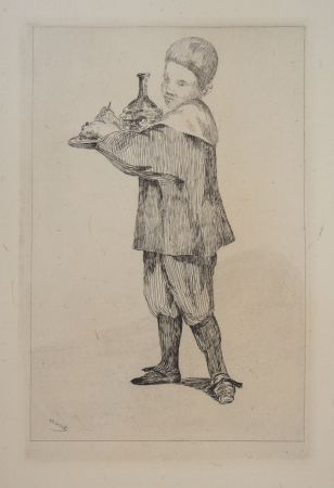 彫版 Manet - Enfant portant un plateau