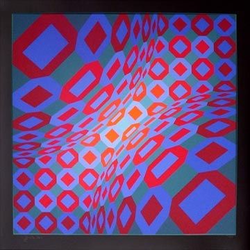 シルクスクリーン Vasarely - Enigma 8