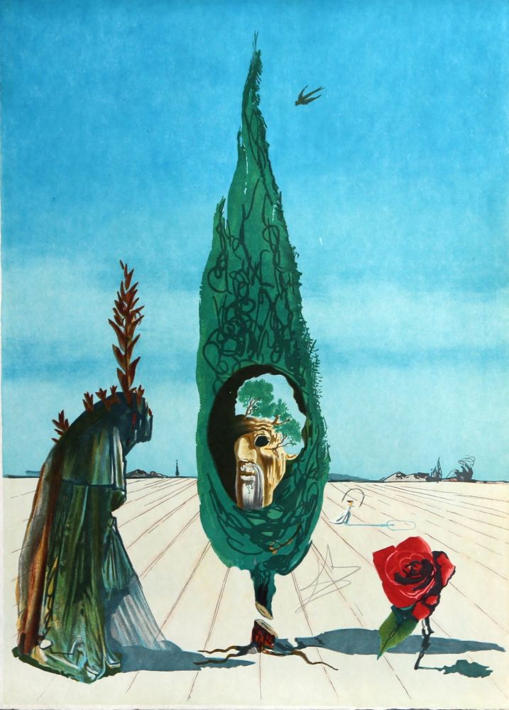 リトグラフ Dali - Enigma of the Rose (Death) 