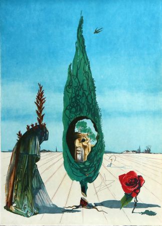 リトグラフ Dali - Enigma of the Rose (Death) 