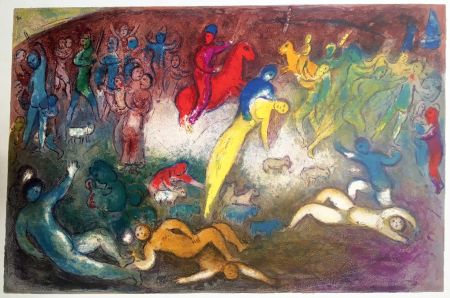 リトグラフ Chagall - ENLÈVEMENT DE CHLOÉ (Daphnis et Chloé - 1961)