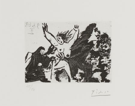 エッチングと　アクチアント Picasso - Enlèvement, à pied, avec la Célestine 