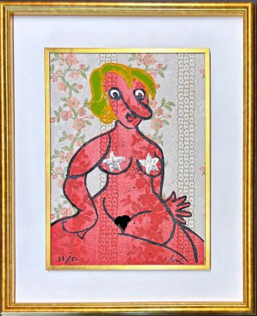 彫版 Baj - Enrico Baj (1924–2003) - Petit nu - Etching mixed media with collage - 1970