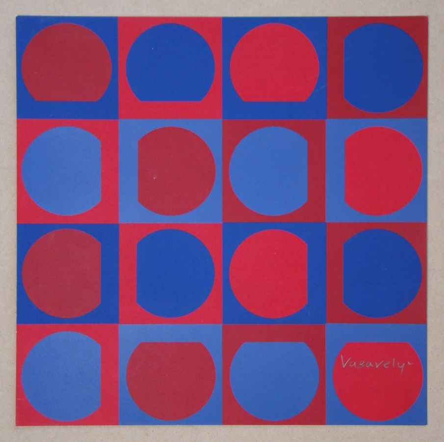 シルクスクリーン Vasarely - Eridan Rouge