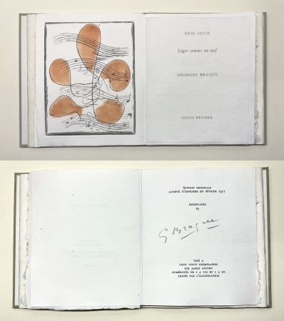 挿絵入り本 Braque - Erik satie : LÉGER COMME UN ŒUF. Une gravure originale en couleurs (1957)