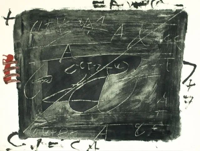 エッチング Tàpies - Esgriafats Damunt Negre 2