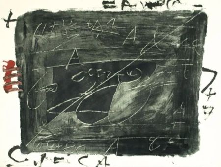 エッチング Tàpies - Esgriafats Damunt Negre 2