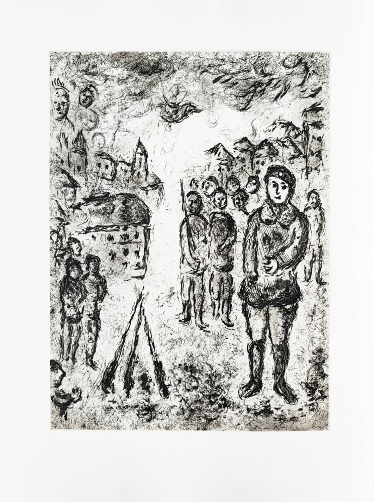 エッチング Chagall - Et sur la terre